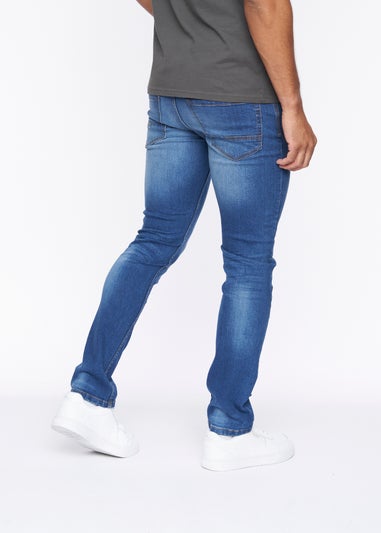 Crosshatch Denim Blue Wash New Svelte Slim Jeans