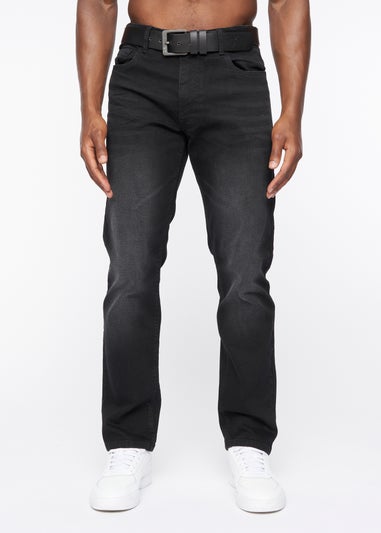 Crosshatch Black Wash Cadman Straight Jeans