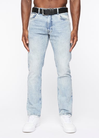 Crosshatch Light Wash Cadman Straight Jeans