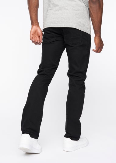 Crosshatch Solid Black Cadman Straight Jeans