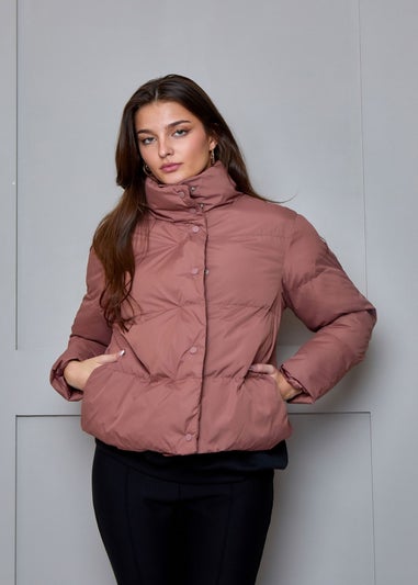 Chi Chi London Rust Cropped Padded Puffer Coat