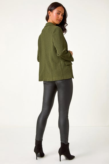 Roman Khaki Petite Textured Stretch Blazer