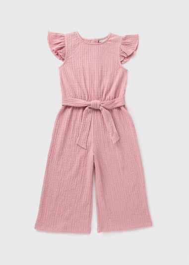 Girls Pink Crinkle Jumpsuit (7-15yrs)