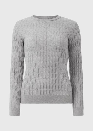 Grey Baby Cable Knit Jumper