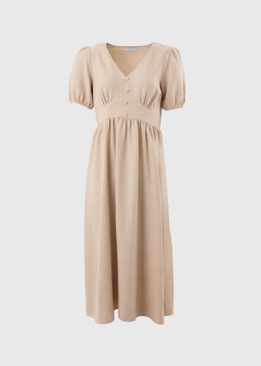 Stone Button Midi Tea Dress