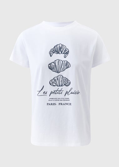 White Croissant Graphic T-Shirt