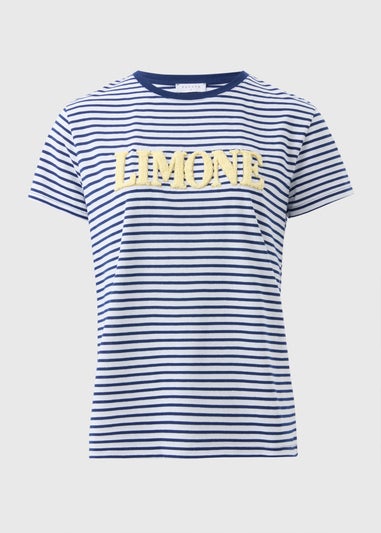 Navy Boucle Limone Stripe T-Shirt