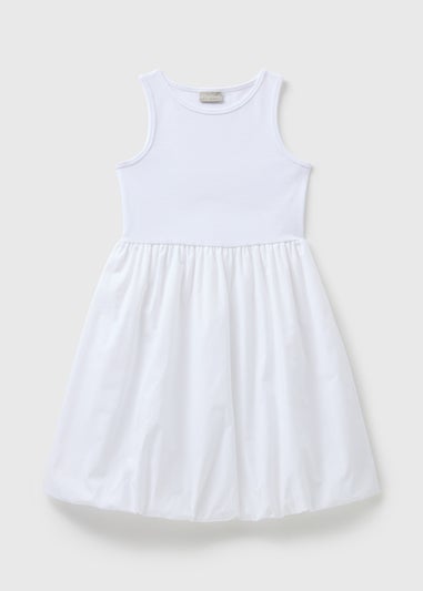Girls White Puffball Dress (7-15yrs)