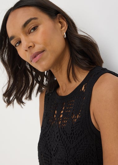 Black Crochet Vest