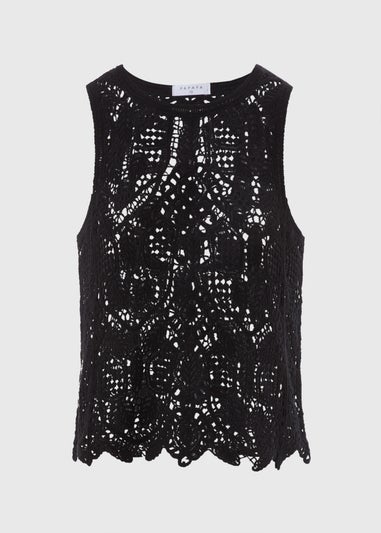 Black Crochet Vest