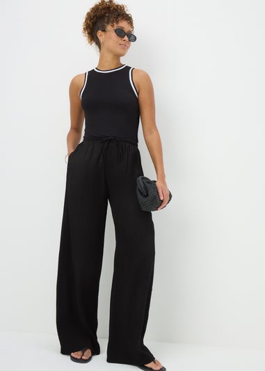 Black Wide Leg Trousers