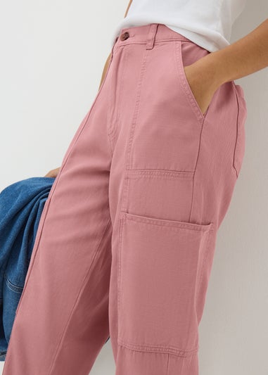 Pink Utility Barrel Trousers