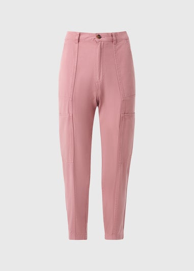 Pink Utility Barrel Trousers