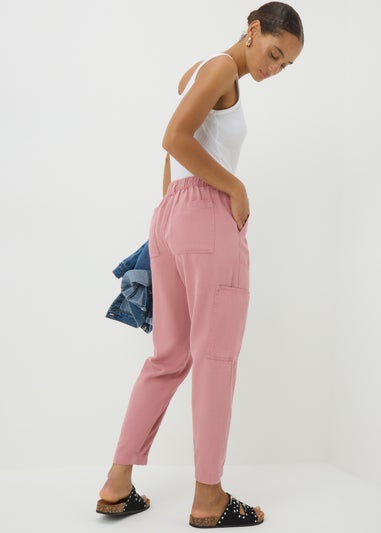 Pink Utility Barrel Trousers