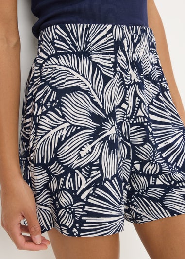 Navy Tropical Floral Shorts