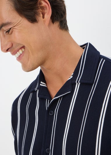 Navy Stripe Co Ord Shirt