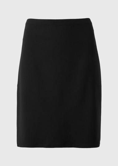 Black Ponte Knee Length Skirt