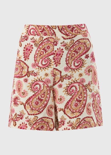 Pink Paisley Print Co Ord Shorts