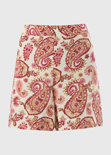 Pink Paisley Print Co Ord Shorts