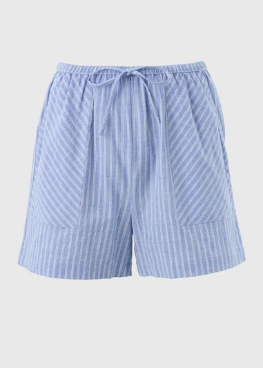 Blue Stripe Tie Waist Boxer Shorts
