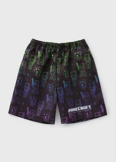 Boys Black Minecraft Swim Short (5-13yrs)