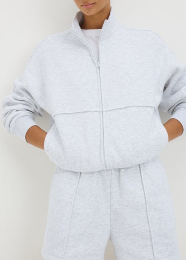 Grey Funnel Neck Track Jacket