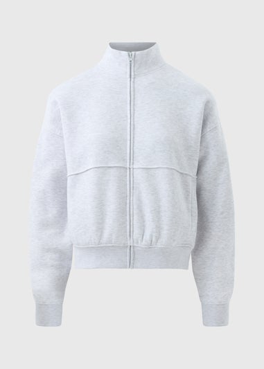 Grey Funnel Neck Track Jacket