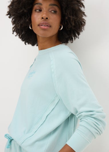 Green Acid Wash Co Ord Graphic Sweatshirt