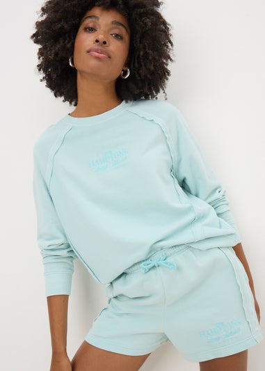 Green Acid Wash Co Ord Graphic Sweatshirt