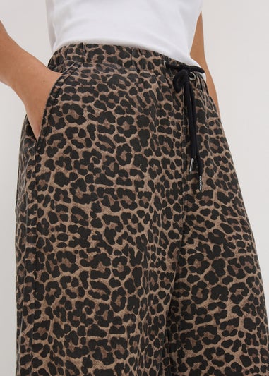 Brown Leopard Print Comfort Fit Jeans