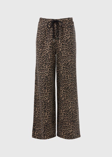 Brown Leopard Print Comfort Fit Jeans