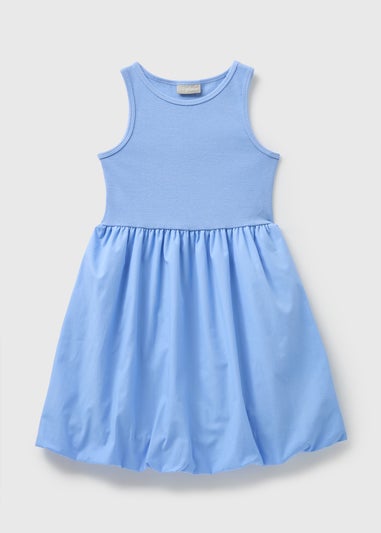 Girls Blue Puffball Dress (7-15yrs)