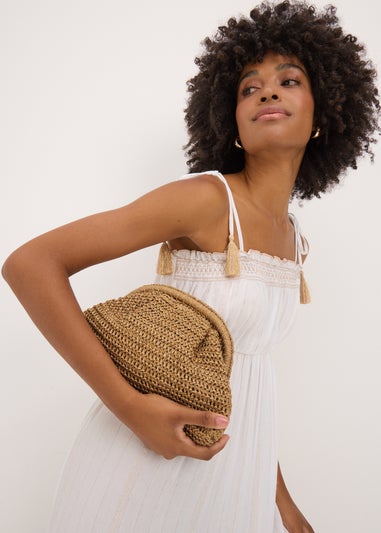 Gold Straw Clutch