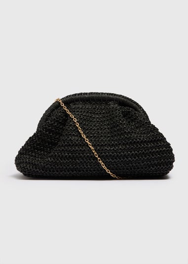Black Straw Clutch
