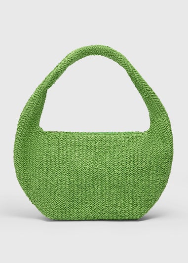 Green Straw Shoulder Bag
