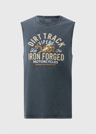 Dark Washed Acid Printed Vest