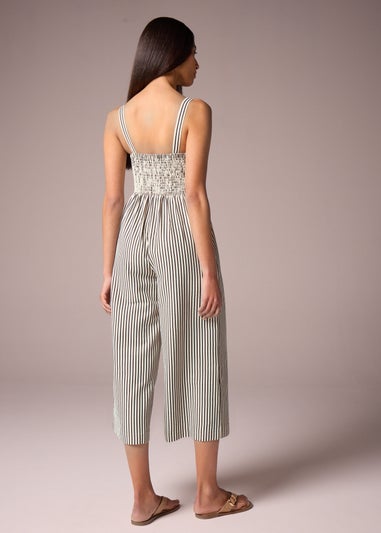 Et Vous Monochrome Stripe Textured Jumpsuit