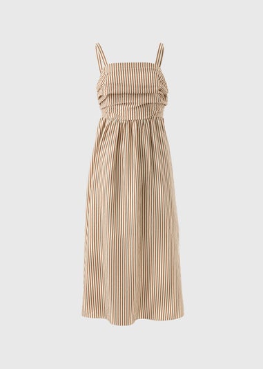 Et Vous Brown Stripe Textured Dress