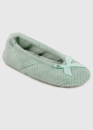 Totes Isotoner Mint Ladies Popcorn Ballet Slippers