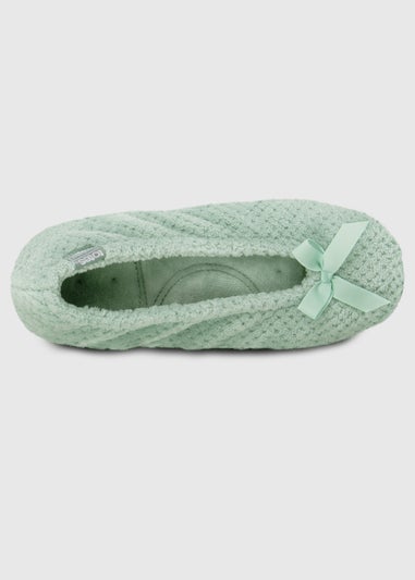 Totes Isotoner Mint Ladies Popcorn Ballet Slippers