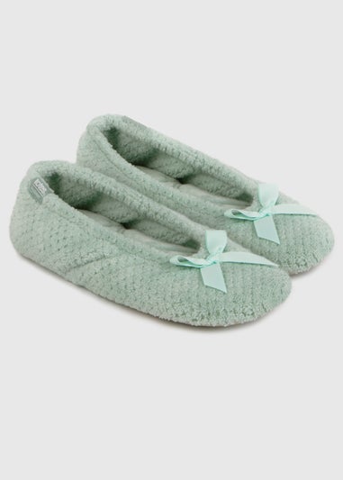 Totes Isotoner Mint Ladies Popcorn Ballet Slippers