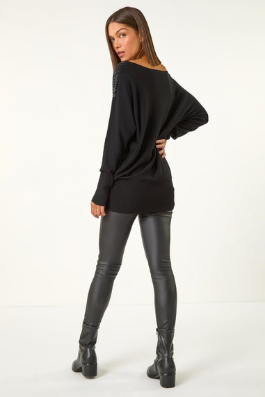 Roman Black Wave Hotfix Knit Jumper