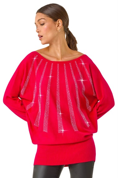 Roman Red Sunray Hotfix Soft Knit Jumper