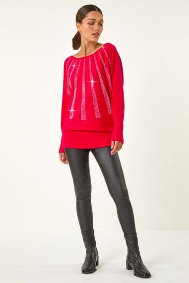 Roman Red Sunray Hotfix Soft Knit Jumper