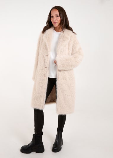 Blue Vanilla Stone Plush Fur Coat