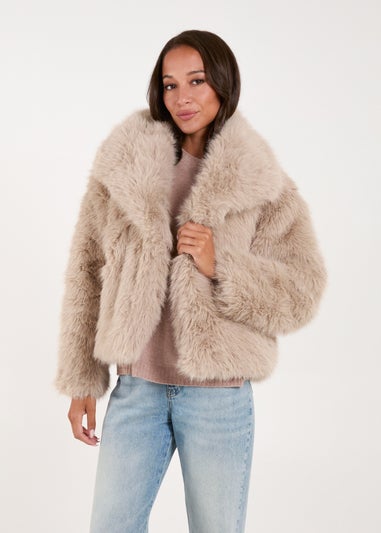 Blue Vanilla Stone Full Fur Short Coat