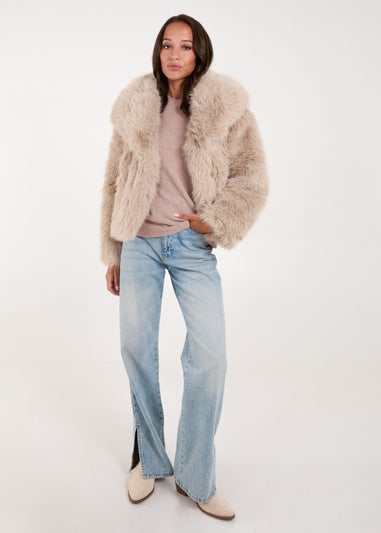 Blue Vanilla Stone Full Fur Short Coat