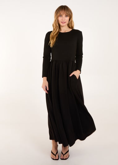 Blue Vanilla Black Long Sleeve Scuba Crepe Skirt Dress