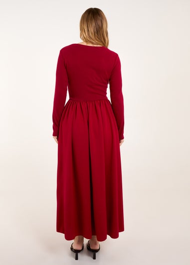 Blue Vanilla Red Long Sleeve Scuba Crepe Skirt Dress