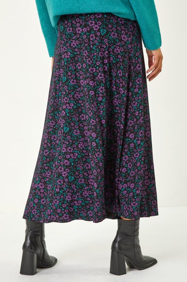 Roman Purple AO Disty Floral Skirt